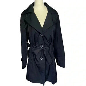 Jason Kole Vintage Belted Hooded Trench Coat Cotton Blend Women Plus Size 2X
